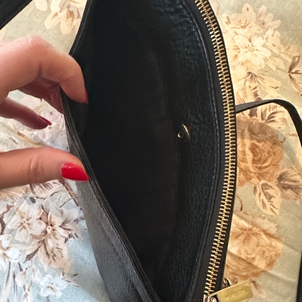 Michael Kors Black Leather Crossbody with Gold Hardware - Picture 5 of 6